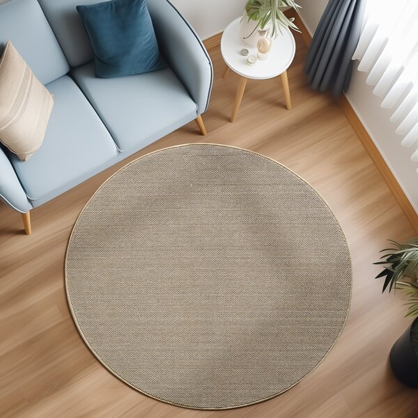 Ayyildiz, Kusový koberec Loom 4300 Beige kruh, 120x120 (průměr) kruh, béžová, obývací pokoj