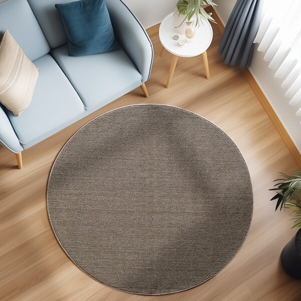 Ayyildiz, Kusový koberec Loom 4300 Brown kruh, 120x120 (průměr) kruh, hnědá, obývací pokoj