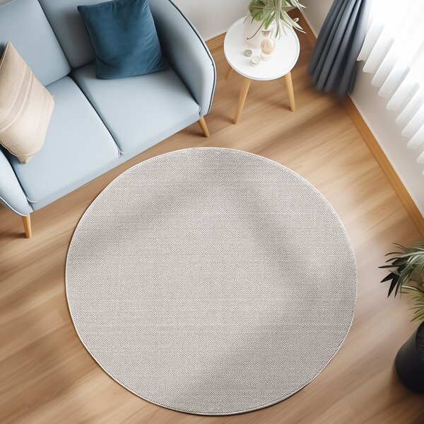 Ayyildiz, Kusový koberec Loom 4300 Cream kruh, 120x120 (průměr) kruh, béžová, obývací pokoj