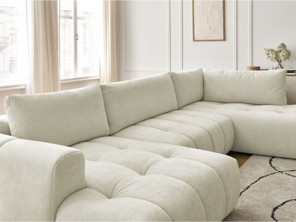Béžová rozkládací/s úložným prostorem rohová pohovka (pravý roh/do "U") Fuji – Bobochic Paris
