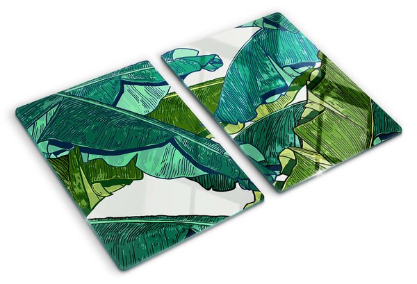Skleněná deska do kuchyně Palmové listy v odstínech zelené ddk-nr-wm-00006787