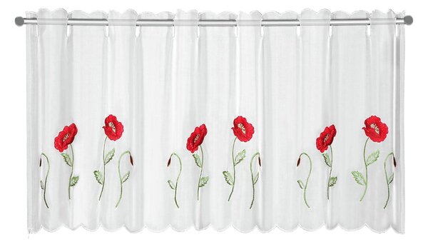 Bílá záclona 155x45 cm Poppies – Sehlbach