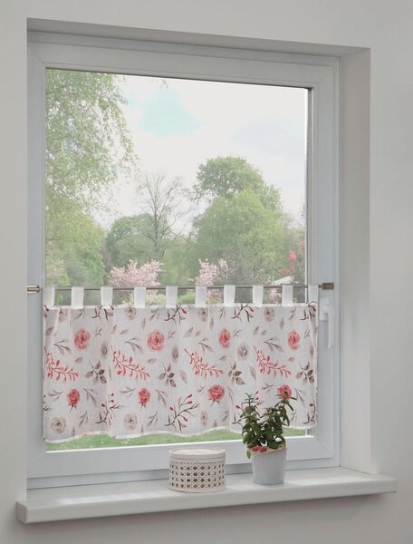 Bílo-růžová záclona 135x45 cm Rose – Sehlbach