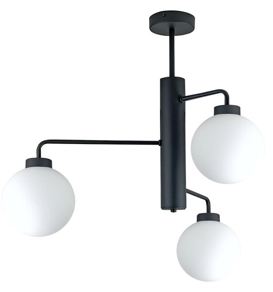 Lustr na tyči FLEX 3xE27/60W/230V černá/bílá