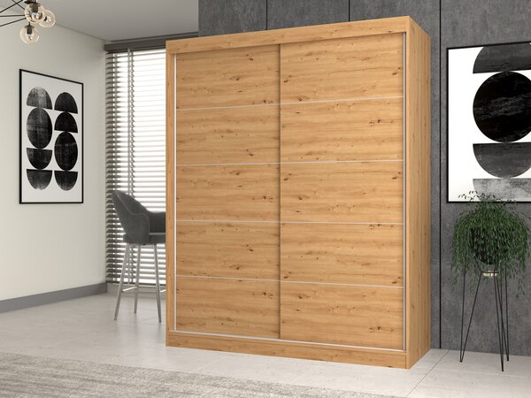 Šatní skříň s posuvnými dveřmi Igatossa 160 B (dub artisan)