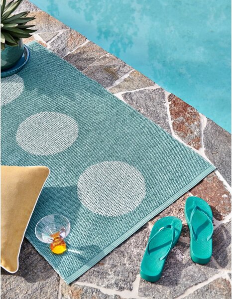 Tyrkysový vnitřní a venkovní koberec 70x50 cm Vera Pop Jade – Pappelina