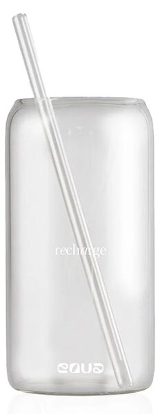 Sklenice EQUA Recharge se skleněným brčkem 500 ml