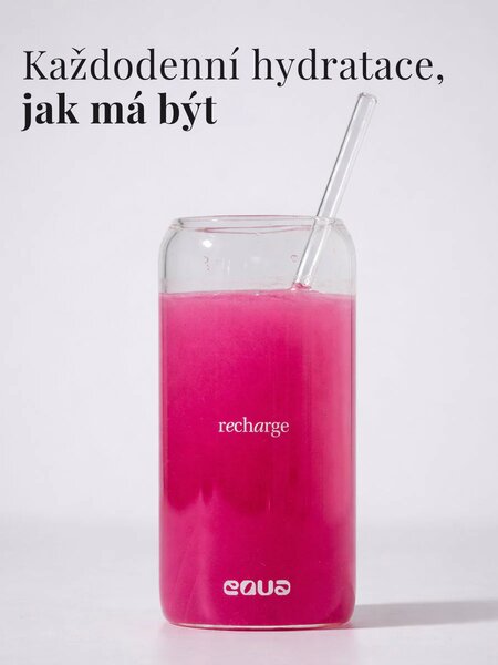Sklenice EQUA Recharge se skleněným brčkem 500 ml