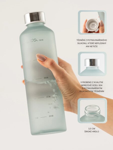 Skleněná lahev EQUA Water O'clock 750 ml