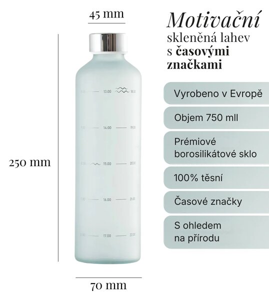 Skleněná lahev EQUA Water O'clock 750 ml