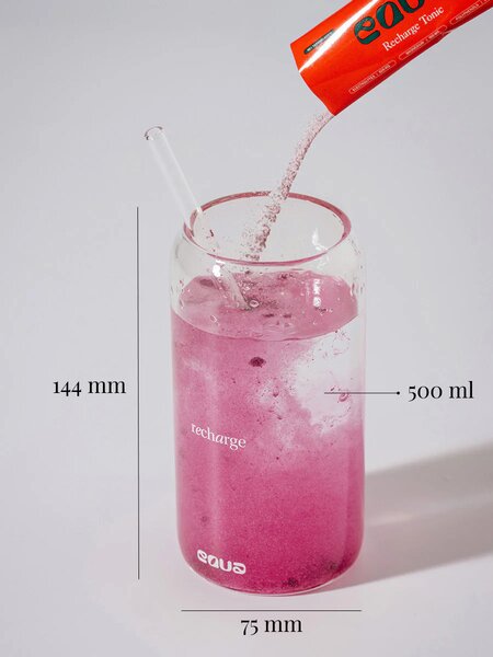 Sklenice EQUA Recharge se skleněným brčkem 500 ml