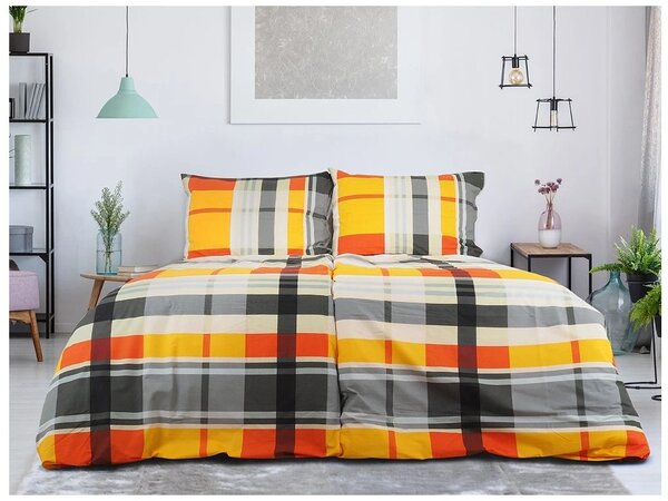Krepové povlečení z Renforcé bavlny ORANGE KUBE barevné Rozměr povlečení: 70 x 90 cm | 140 x 200 cm