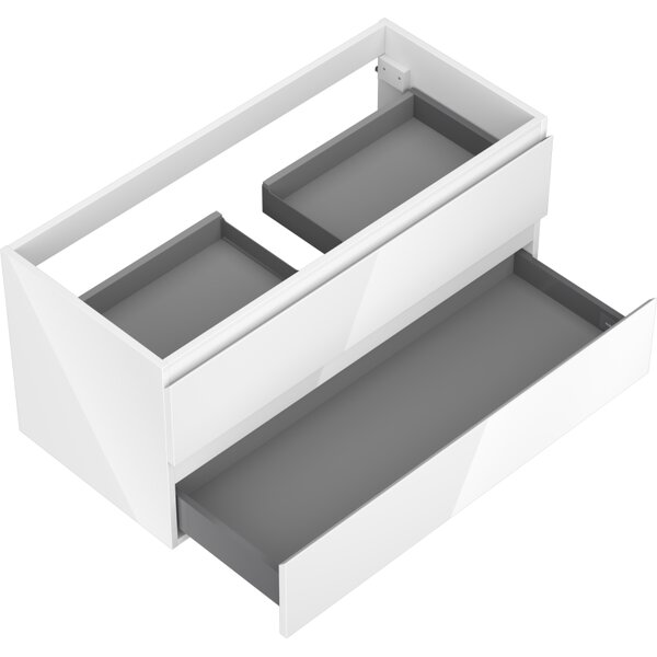 Mexen Orio, koupelnová skříňka 100 cm, 2 zásuvky, bílá lesklá, 91A10-10047-2-BFF00