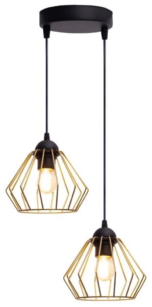 Lustr na lanku CEED GOLD 2xE27/60W/230V pr. 28 cm černá/zlatá