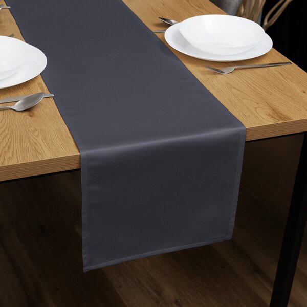 Biante Saténový běhoun na stůl polyesterový Satén LUX-056 Antracitově šedý 20x120 cm