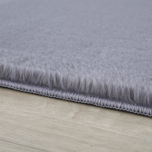 Ayyildiz, Kusový koberec Pouffy 5100 Grey, 60x110, šedá, obývací pokoj
