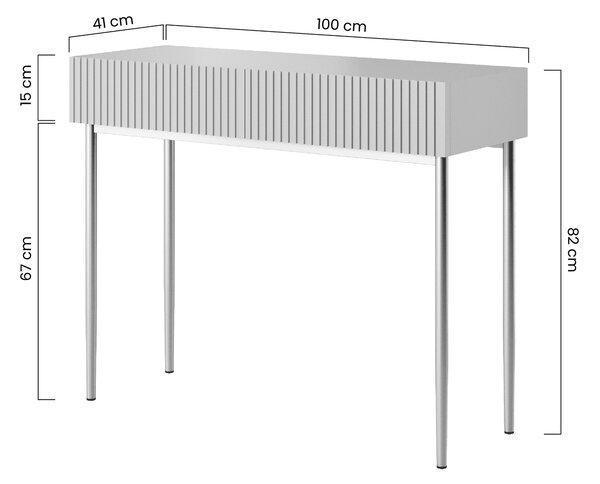 Toaletní stolek Nicole 100 cm - kašmír / zlaté nožky