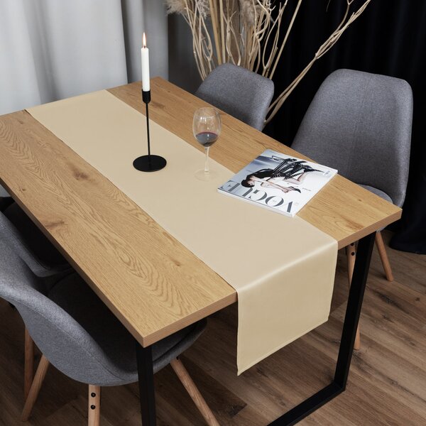 Biante Saténový běhoun na stůl polyesterový Satén LUX-054 Latte 20x120 cm