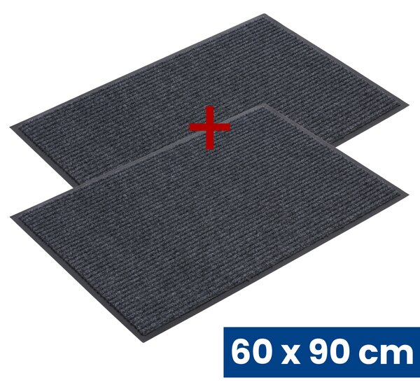 Odolná vstupní kobercová rohož s PVC 1+1 ZDARMA, 60 x 90 cm, šedá