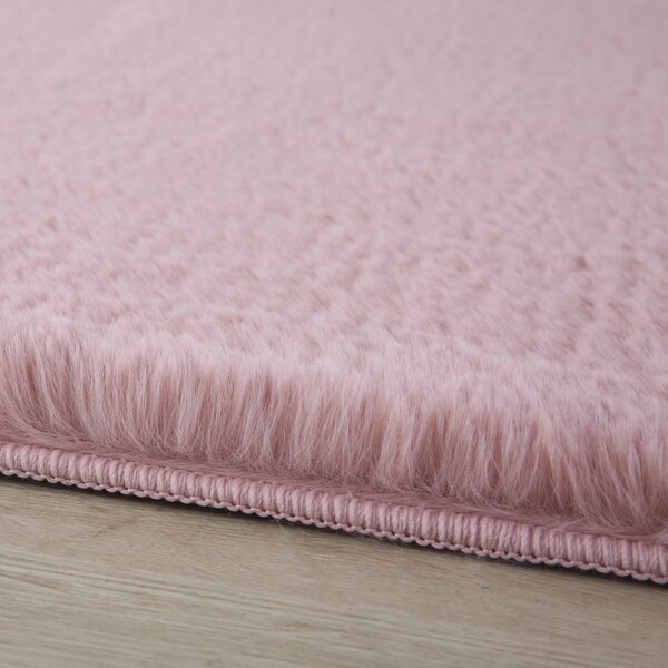 Ayyildiz, Kusový koberec Pouffy 5100 Rose, 60x110, růžová, obývací pokoj
