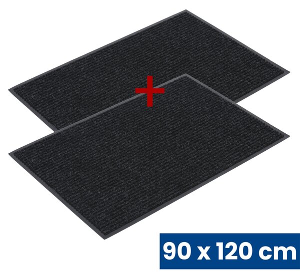 Odolná vstupní kobercová rohož s PVC 1+1 ZDARMA, 90 x 120 cm, černá