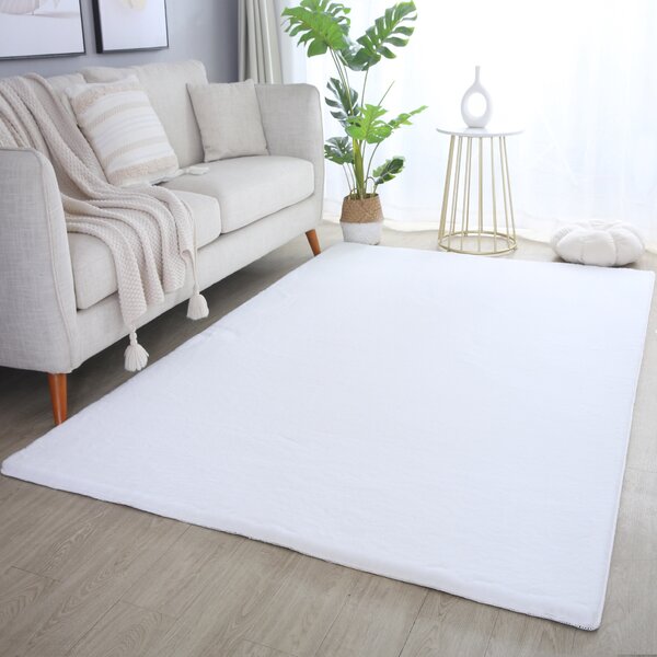 Ayyildiz, Kusový koberec Pouffy 5100 White, 60x110, bílá, obývací pokoj