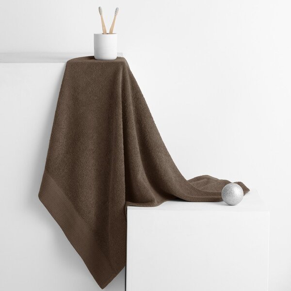 Hnědý froté bavlněný ručník 30x50 cm Amari – Restilo