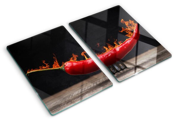 Skleněné krájecí prkénko Oheň a chilli paprička ddk-nr-wm-00006809