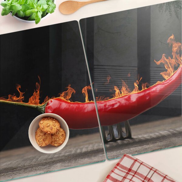 Skleněné krájecí prkénko Oheň a chilli paprička ddk-nr-wm-00006809
