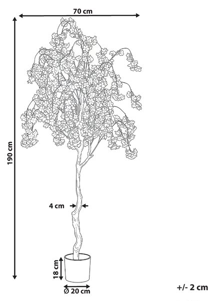 Umělá rostlina CHERRY TREE 190 cm Růžová