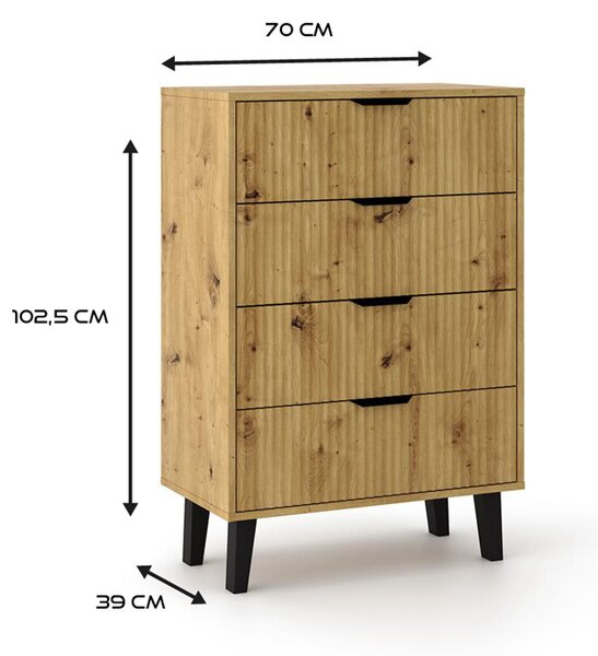 Komoda Sacar 3 (dub artisan)