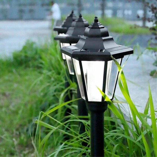 4Leaders Solární venkovní zahradní lampa černá 12×47 cm