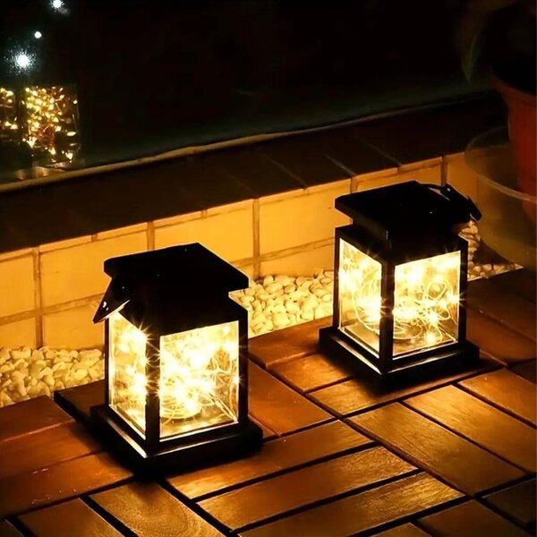 4Leaders Závěsná LED solární lucerna teplá bílá 12,5×8,9 cm
