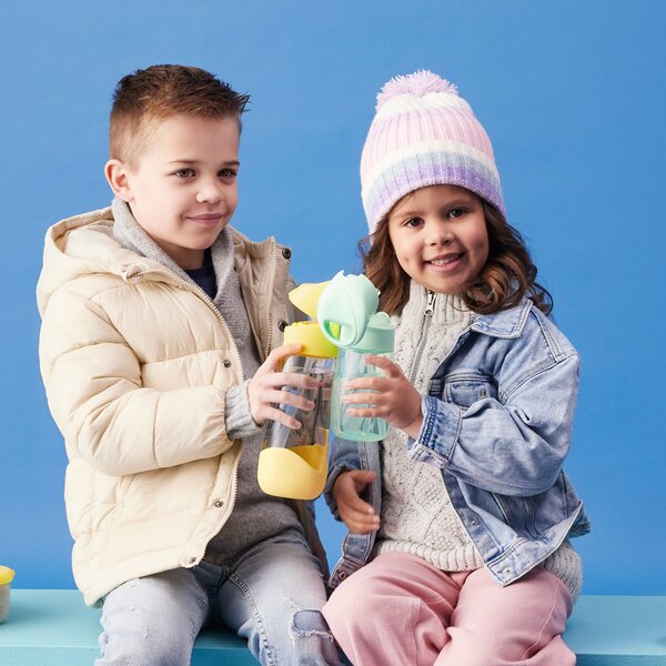 Láhev na pití s brčkem, 600ml, b.box, lemon twist