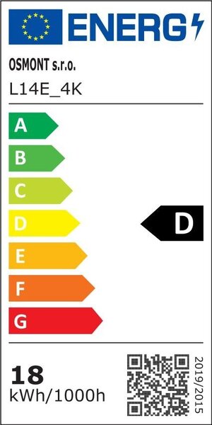 OS DEL65570 DELIA V1 stropní/nástěnné plastové polovestavné svítidlo bílá IP44 4000 K 13W LED - OSMONT