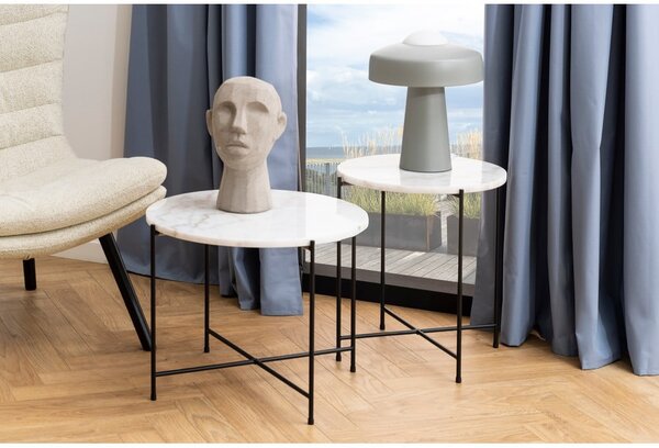 Kulatý odkládací stolek s mramorovou deskou ø 52 cm Avila – Actona