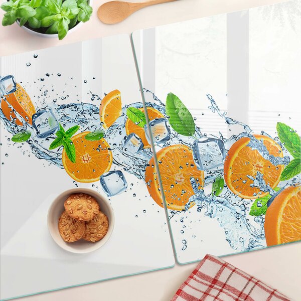 Skleněné krájecí prkénko Citrusové plody ve vodě ddk-nr-wm-00006830