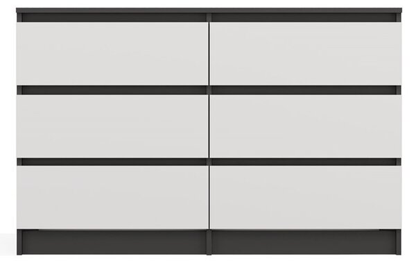 Komoda Musecalo 6 120 (antracit + bílá). Akce -21%