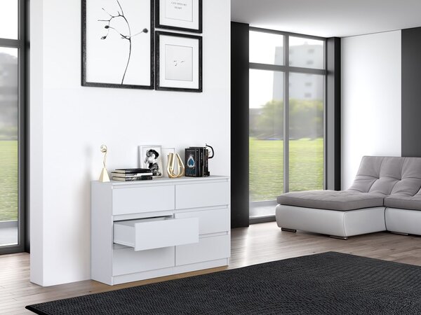Komoda Musecalo 6 120 (bílá). Akce -19%