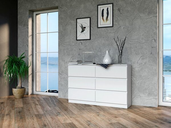 Komoda Musecalo 6 120 (bílá). Akce -19%