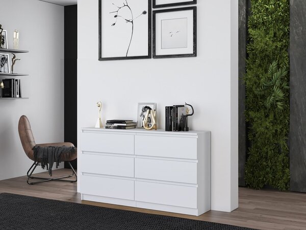 Komoda Musecalo 6 140 (bílá). Akce -20%
