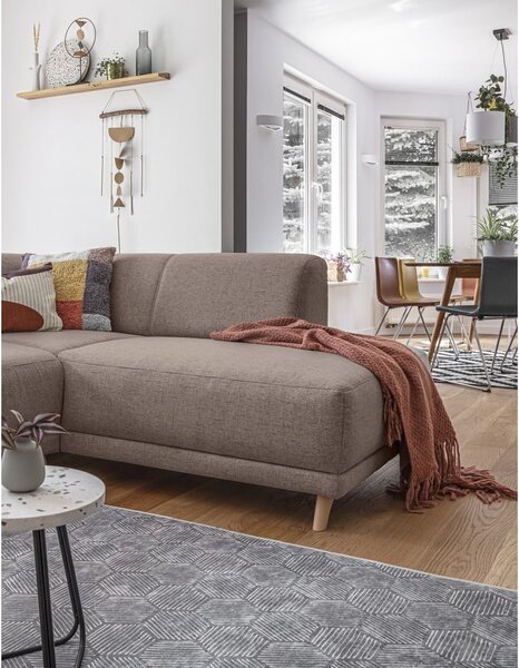 Hnědá rozkládací/s úložným prostorem rohová pohovka (pravý roh/do L) Classy Sophie – Miuform