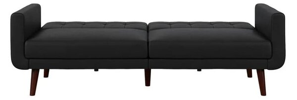 Černá rozkládací pohovka z imitace kůže 200 cm Nola – Støraa
