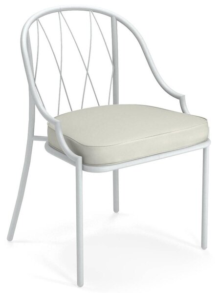 Emu designové zahradní židle Como Chair (konstrukce: světle šedá, podsedák světle šedý)