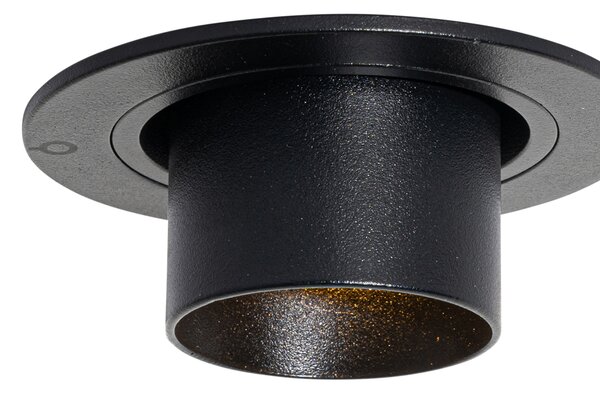 Sada 6 zapuštěných bodových světel černá GU10 35mm kulatá naklápěcí - Installa