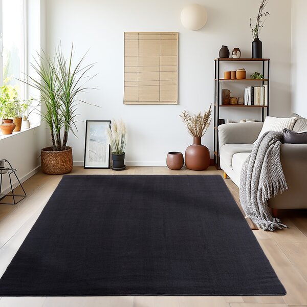 Ayyildiz, Kusový koberec Sky 5400 Black, 60x110, černá, obývací pokoj