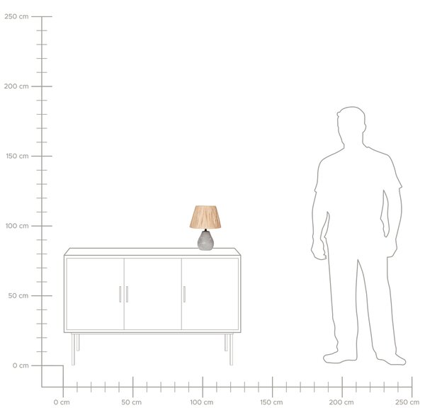 Sada 2 stolních lamp ARWADITO Keramika Šedá