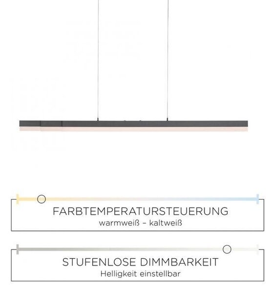 Paul Neuhaus Závěsné LED svítidlo SINA, 45W, d. 179 cm, CCT 2700-5000K