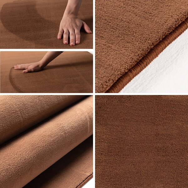 Ayyildiz, Kusový koberec Sky 5400 Brown kruh, 120x120 (průměr) kruh, hnědá, obývací pokoj