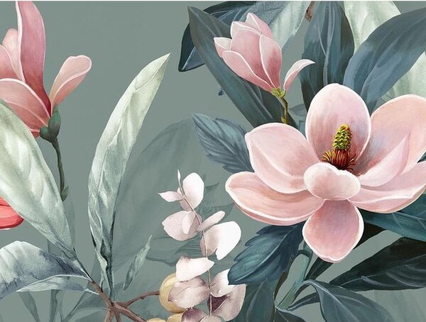 Zelené povlečení na jednolůžko z organické bavlny Descanso Rose, 140 x 220 cm